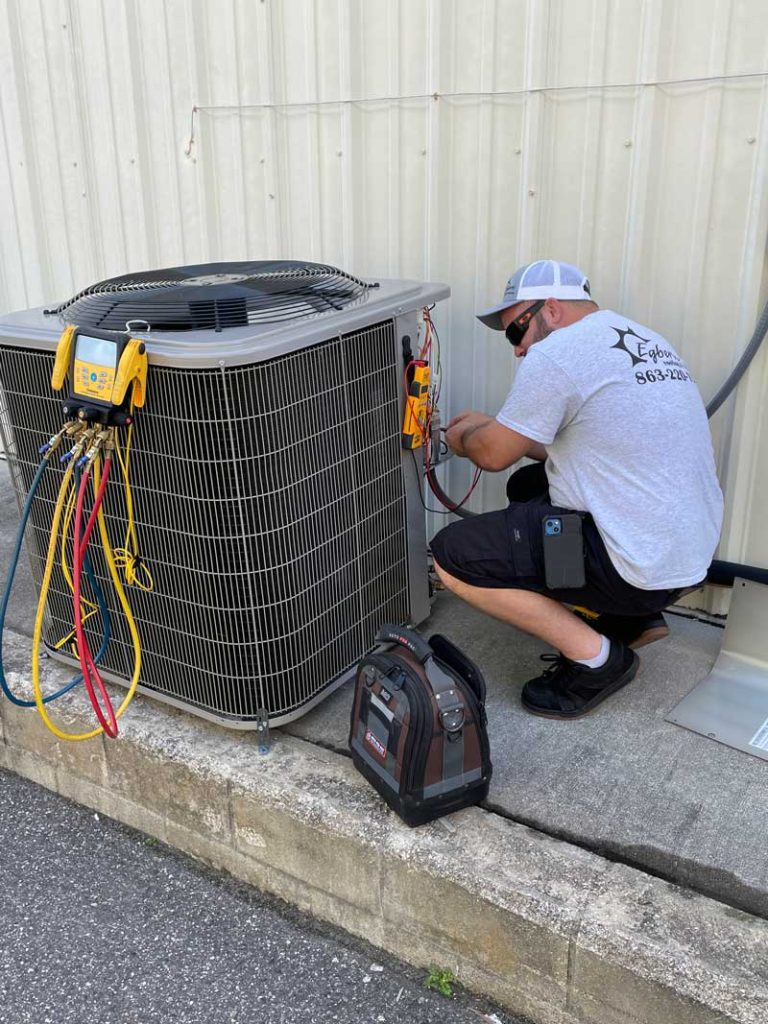 AC repair by Egberts Electric and Air Conditioning technician