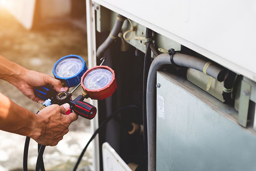 AC maintenance service underway