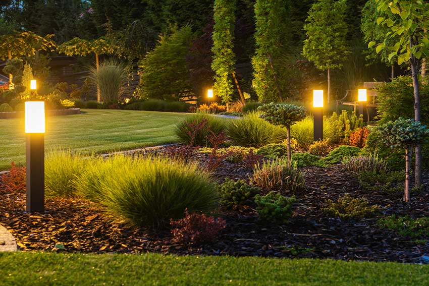 Outdoor lighting installation service completed