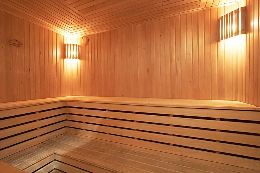Completed sauna electrical installation