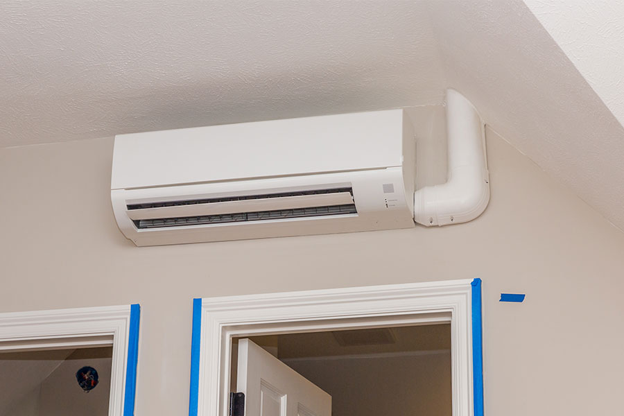 Professional ductless mini split installation completed