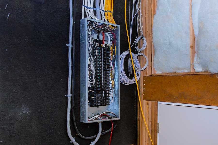 Electrical rewiring service in progress